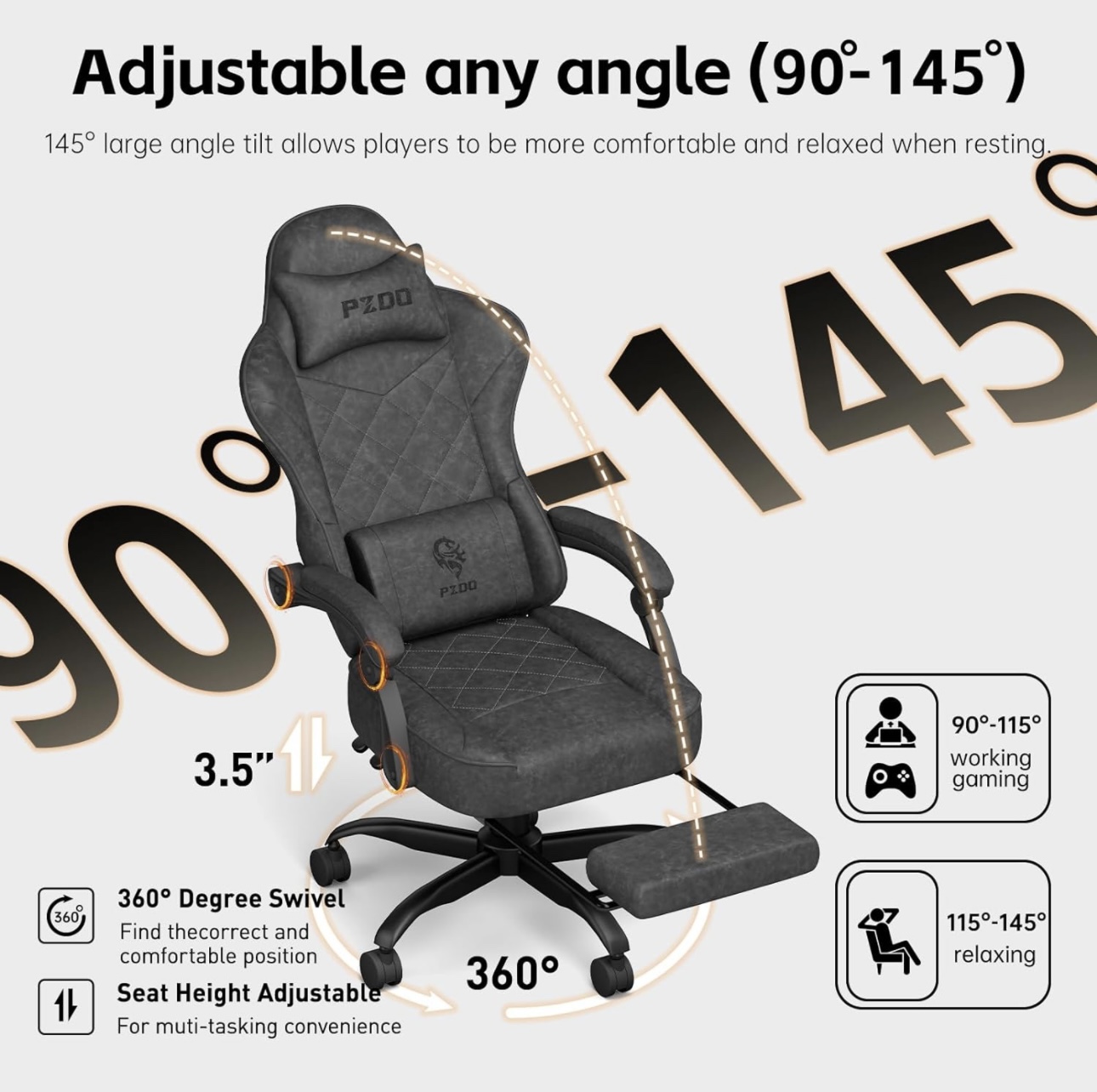 Gaming Chair with Footrest - photo 2