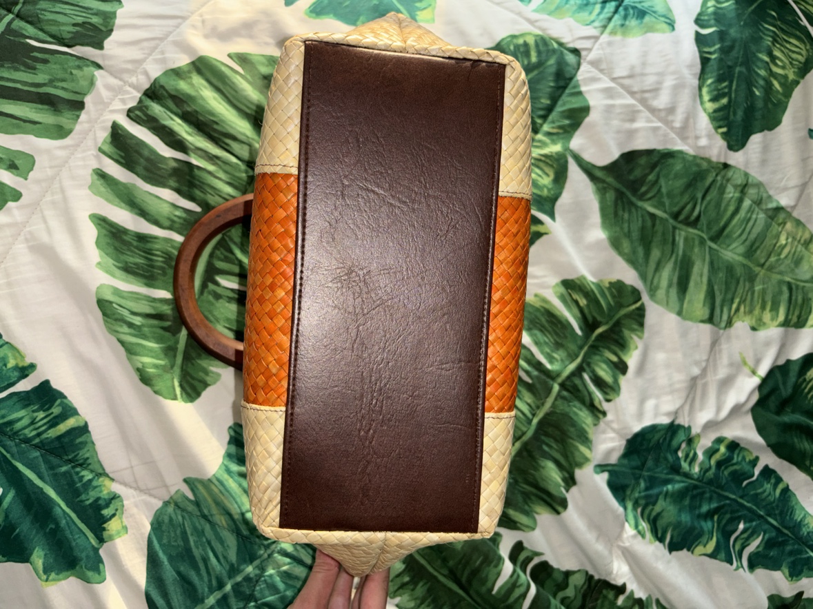 Wicker Purse with Wood and Leather Accents image indicator(4)