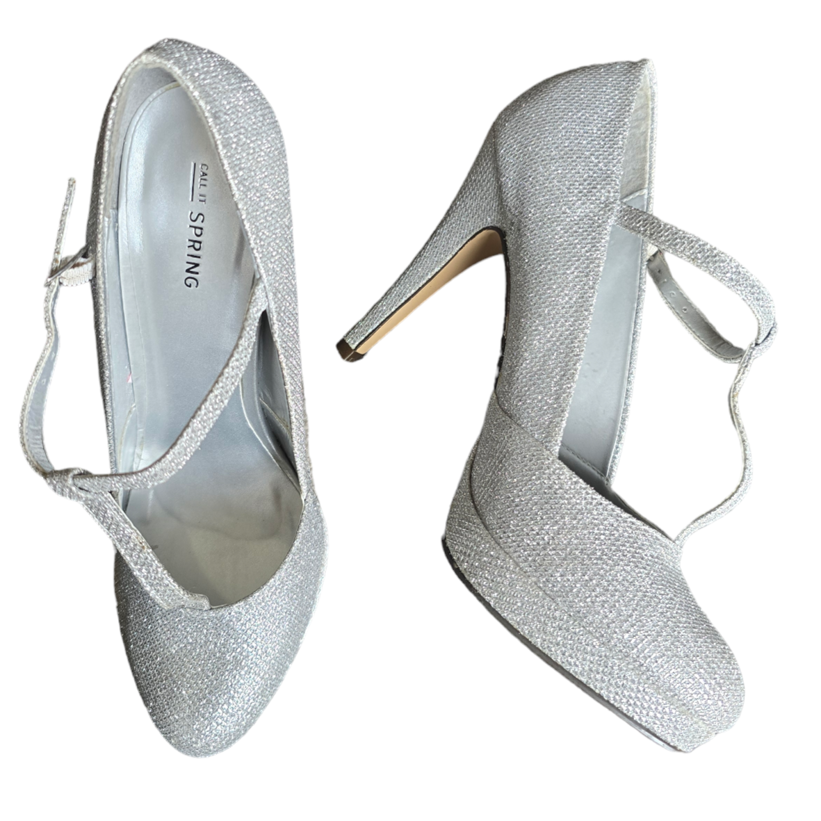 Call IT Spring Women silver pump  Heels Platform shoes. Size 9 - photo 2