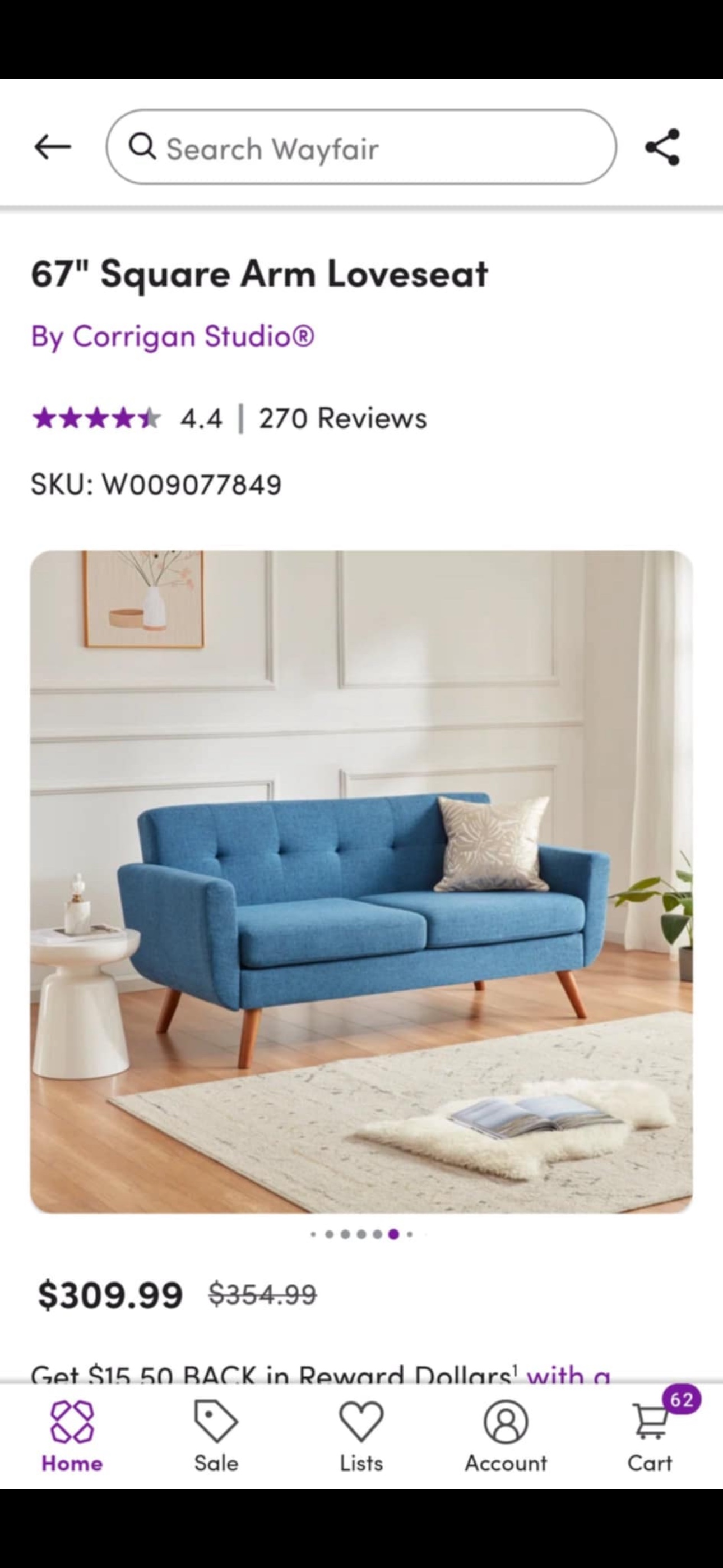 67”  Square arm loveseat - photo 3