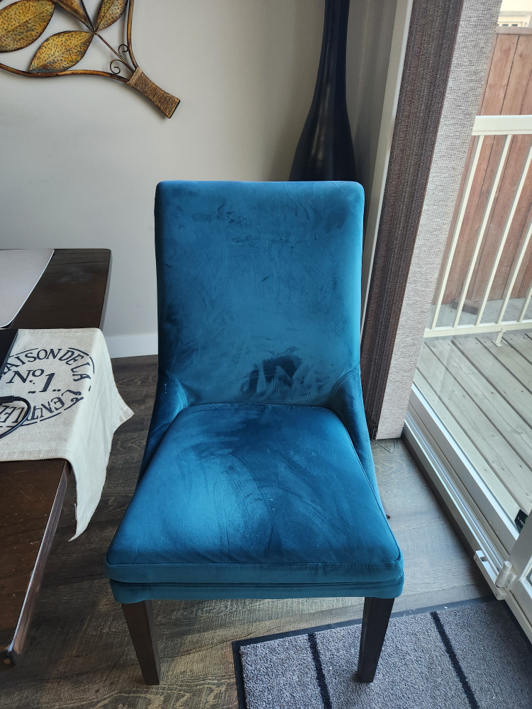 2 Teal Velvet Dining Chairs