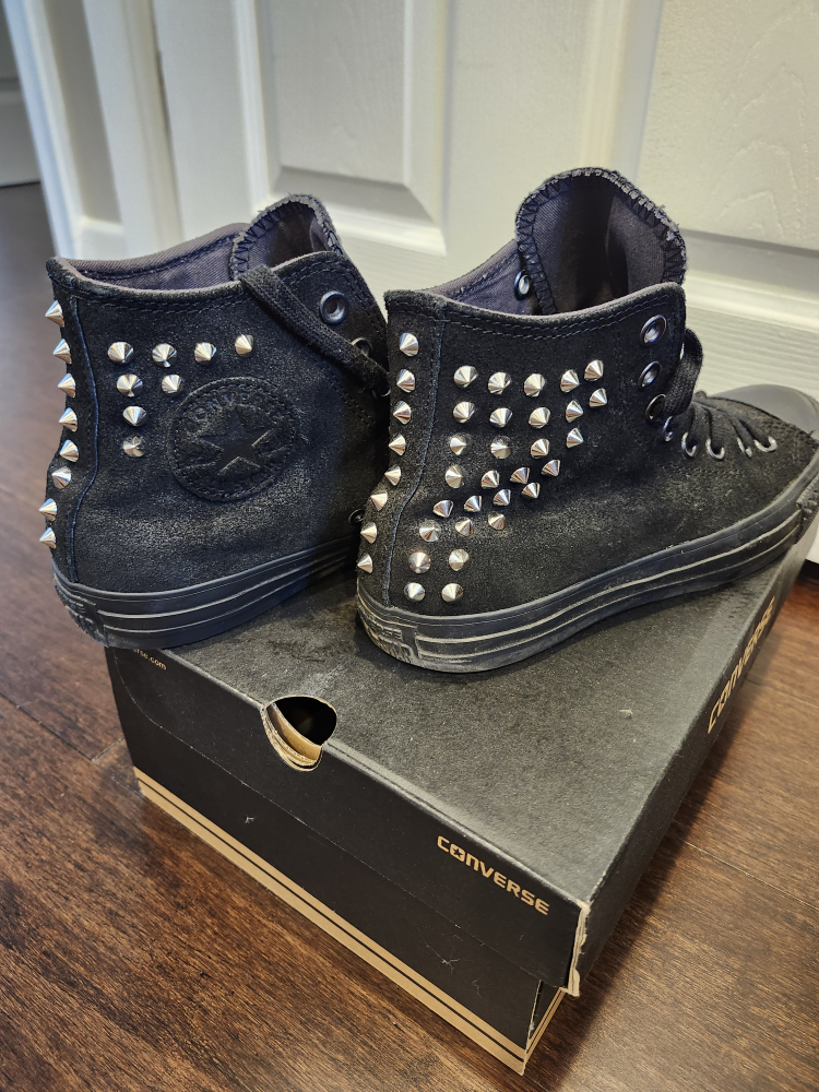 Converse Chuck Taylor Collar Studs Phantom Black Suede - photo 4