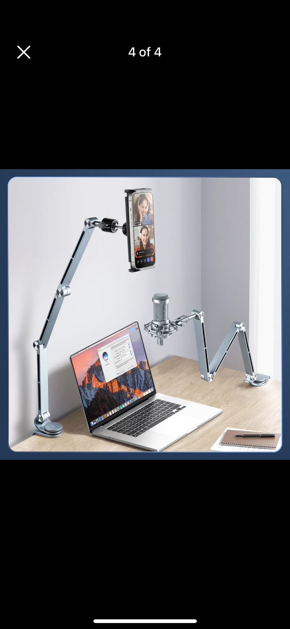 Mic Stand Desk,360°Rotatable Boom Arm Mic Stand - photo 4