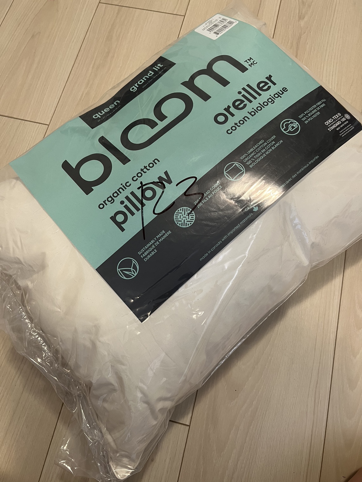 NEW Organic cotton pillow thumbnail
