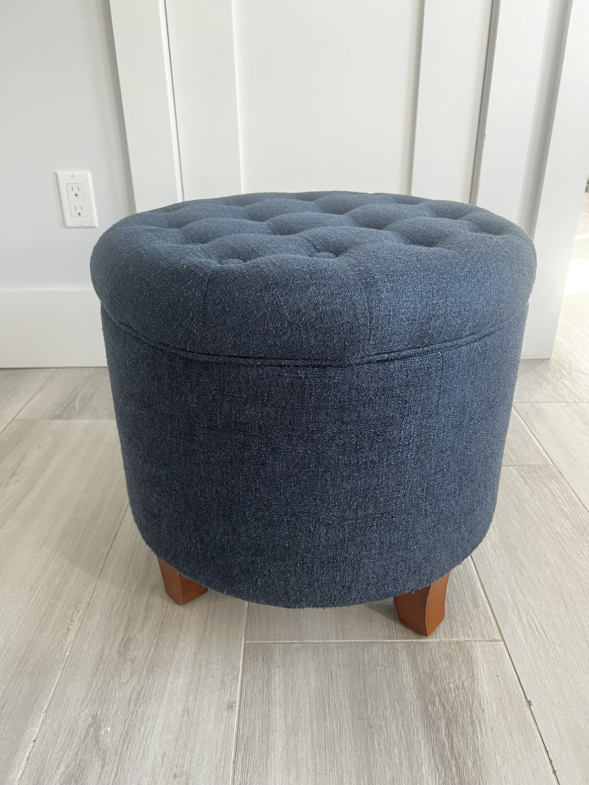 Mid-century modern ottoman with storage