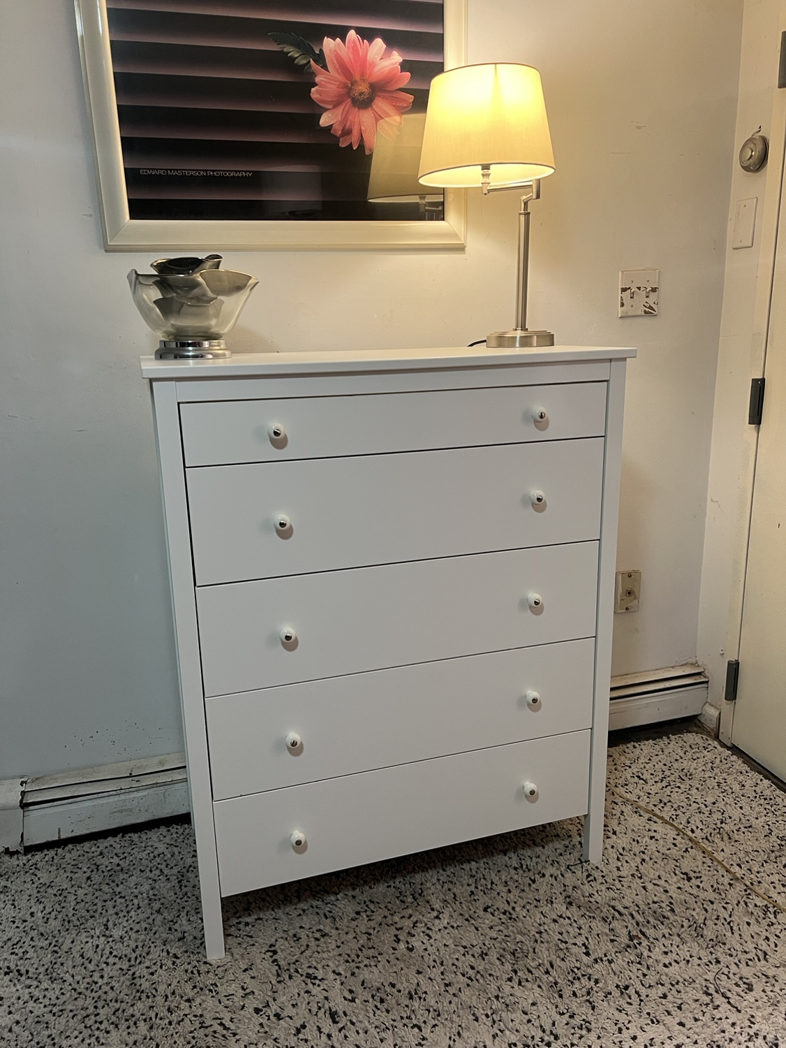 White 5 Drawers Dresser - New - Delivery Extra