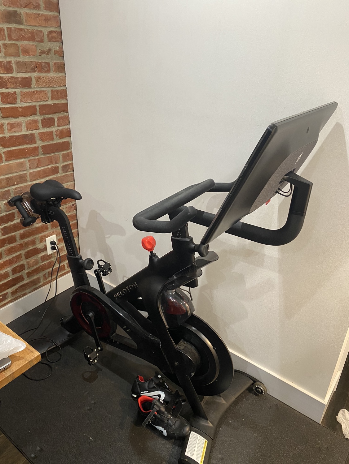 Peloton like new including weights and mat | $950