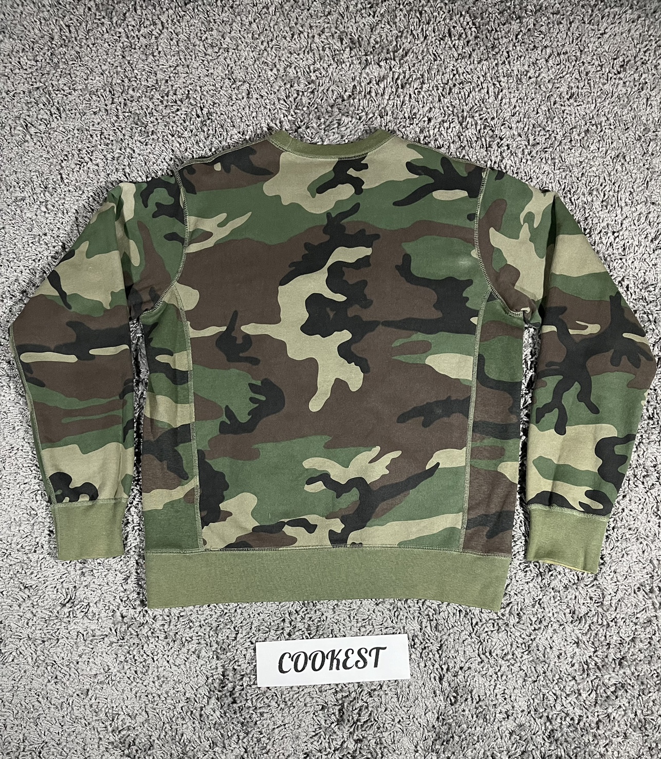 2015FW Box Logo Crewneck Sweatshirt Woodland Green Camo image indicator(7)