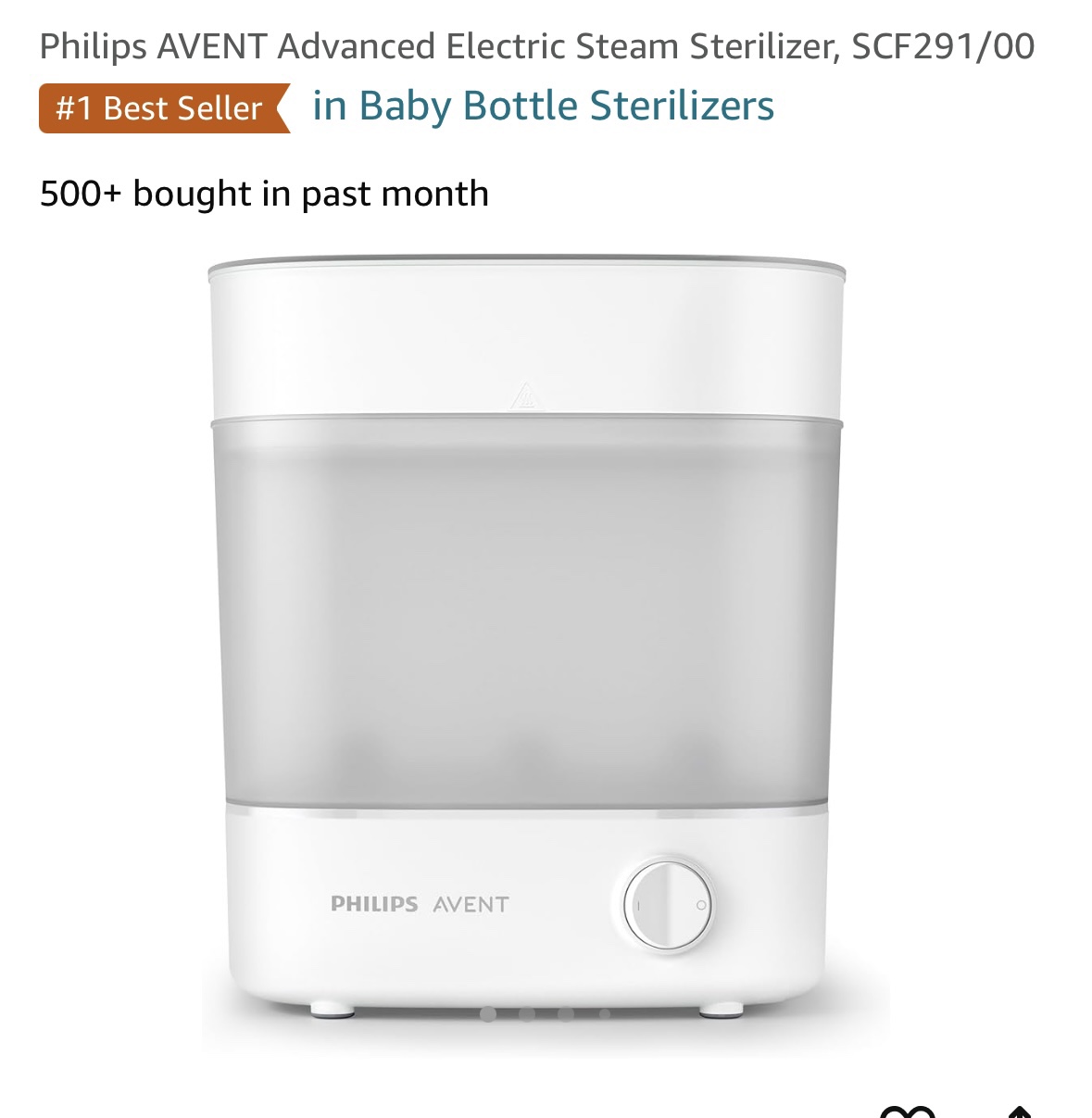 Philips AVENT Advanced Electric Steam Sterilizer thumbnail