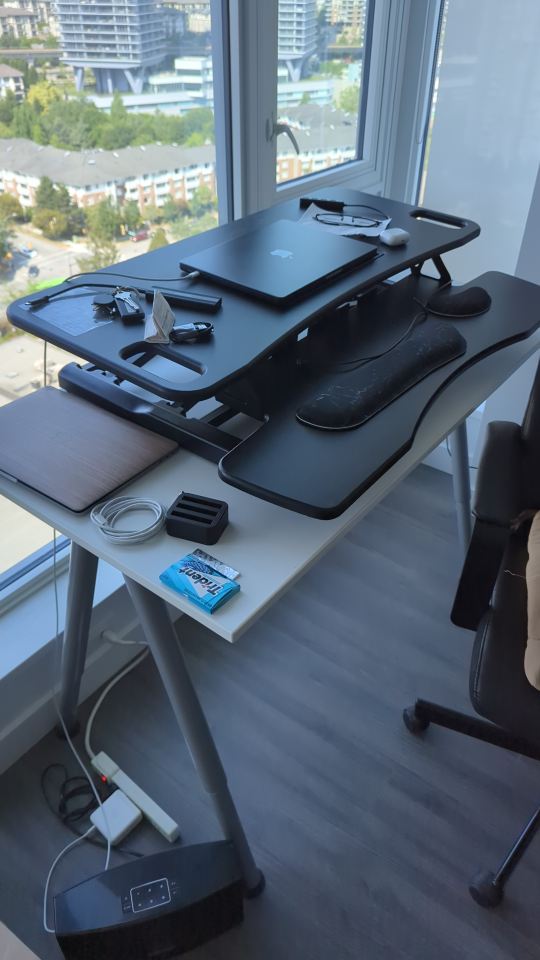 standing desk and white desk Ikea