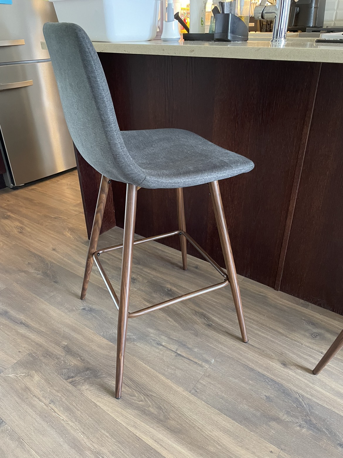 Sleek, minimal bar stools in grey. - photo 3