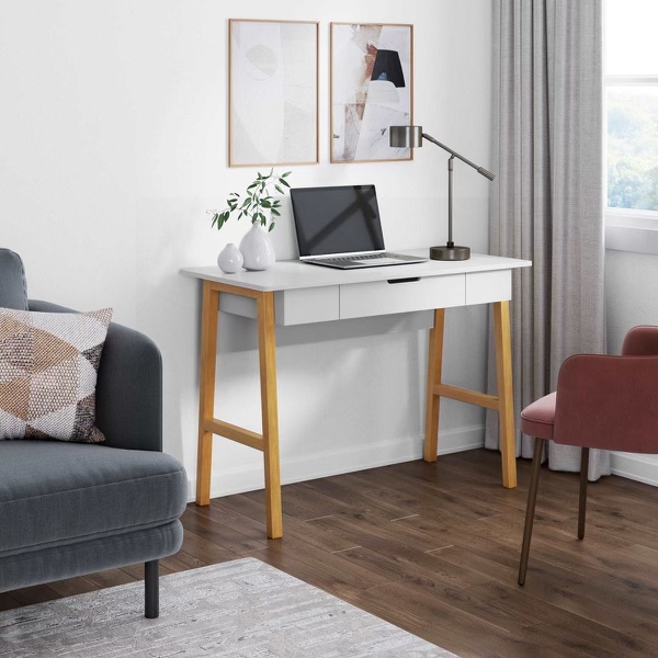 Wooden Mid-Century Computer Desk & Chair - photo 2