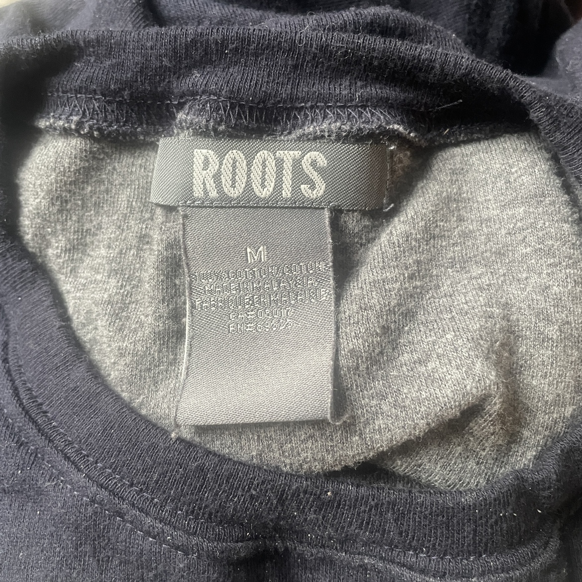 Roots Men's Dark Navy Long Sleeve Crew Neck Top Size Medium image indicator(5)
