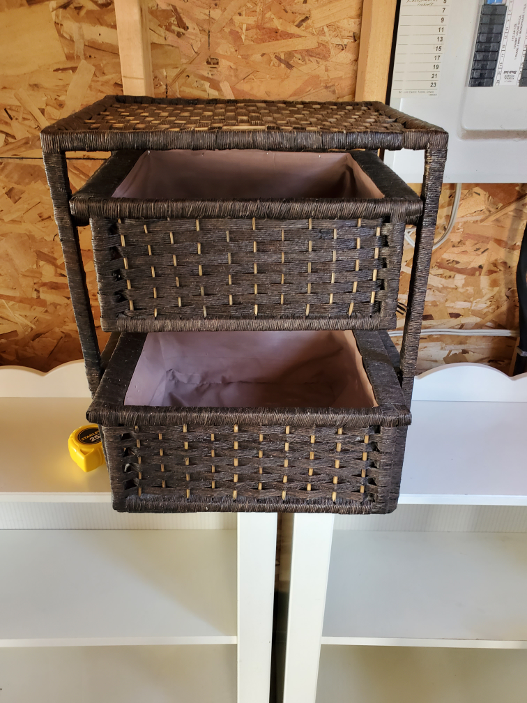 Wicker Storage Basket with Two Drawers thumbnail