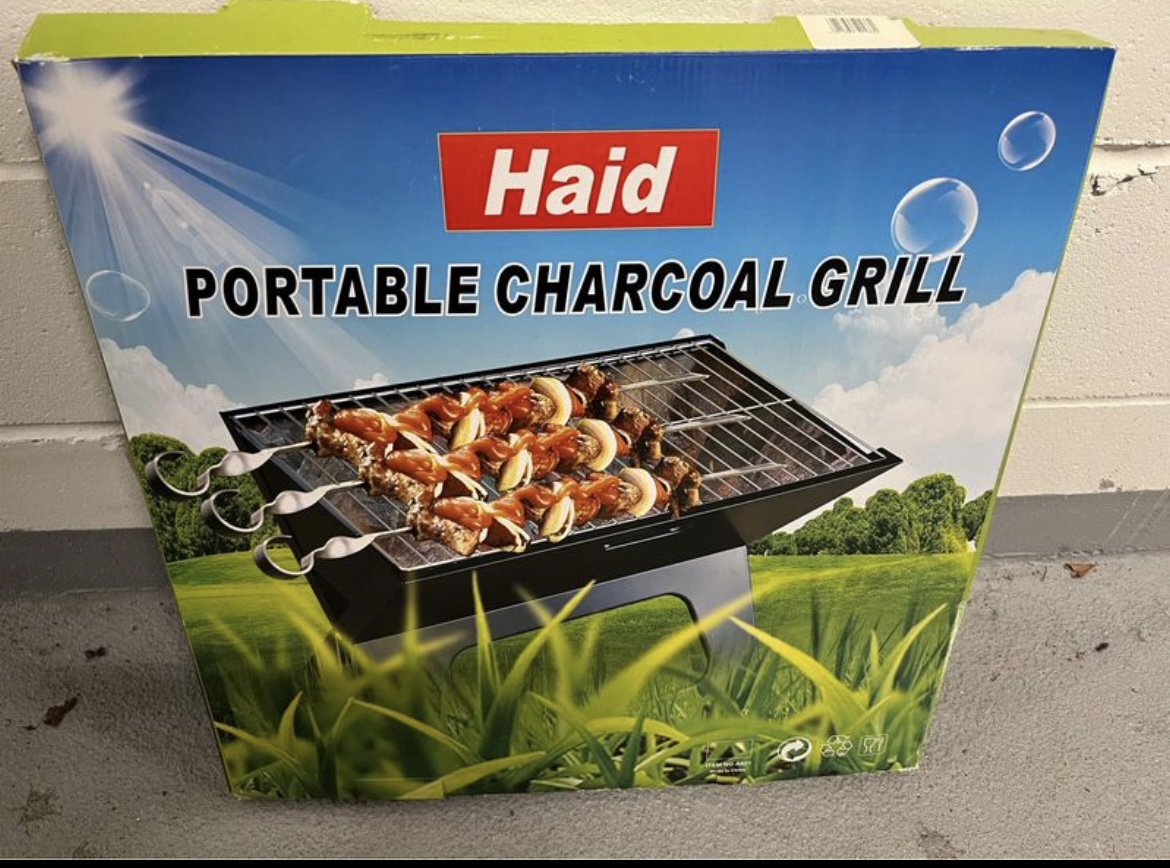 Foldable portable charcoal grill thumbnail