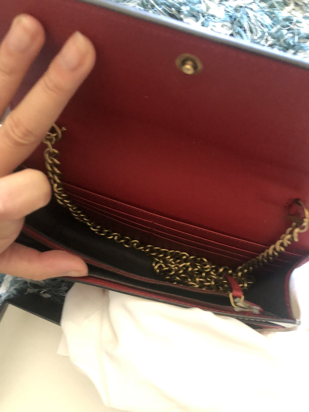 Gucci Chain Tricolor Queen Margaret Bee Mini Bag image indicator(3)