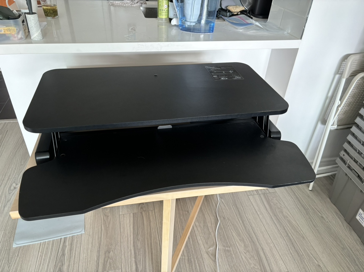 VIVO Black Height Adjustable 32 inch Standing Desk Converter
