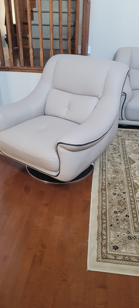 Cream Sofa sectional and swivel lounger