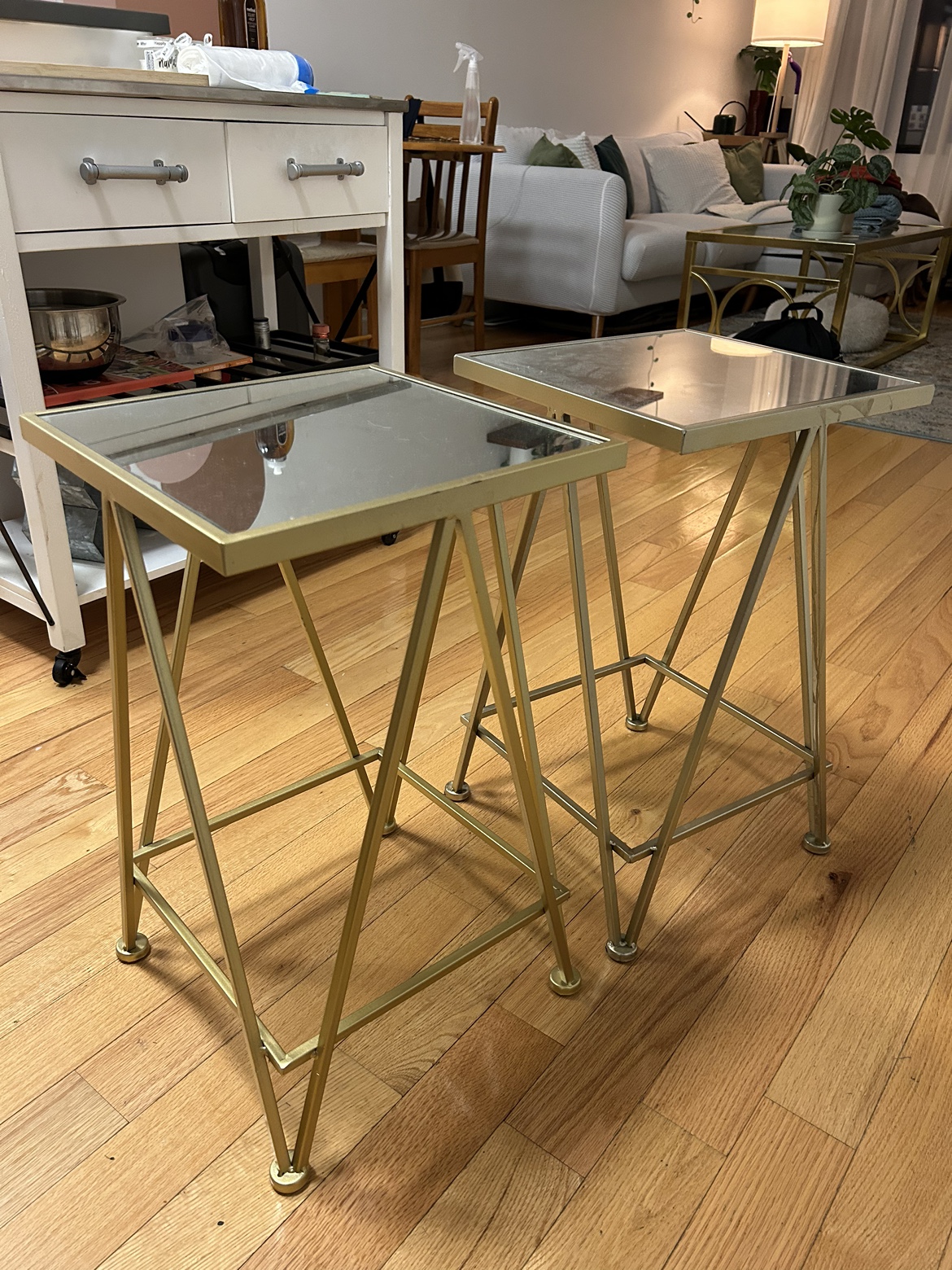 Gold side tables