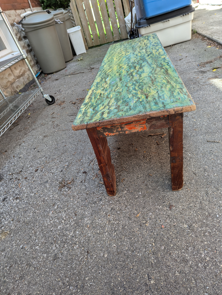 handcrafted wooden bench - photo 2