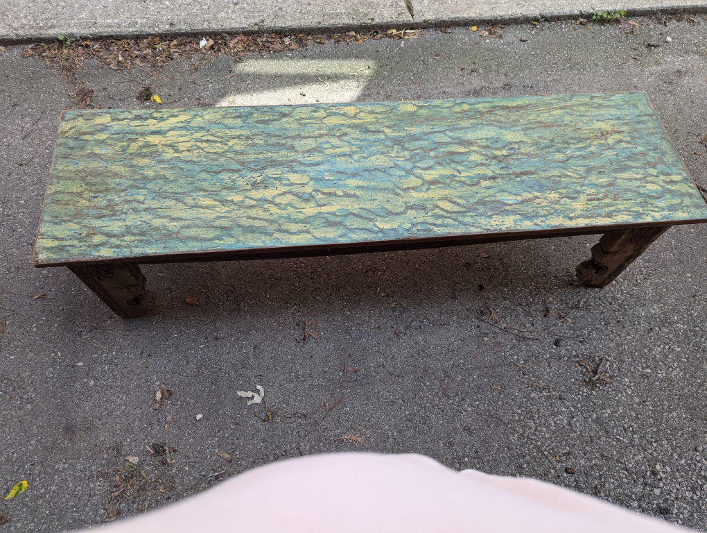 handcrafted wooden bench - photo 5