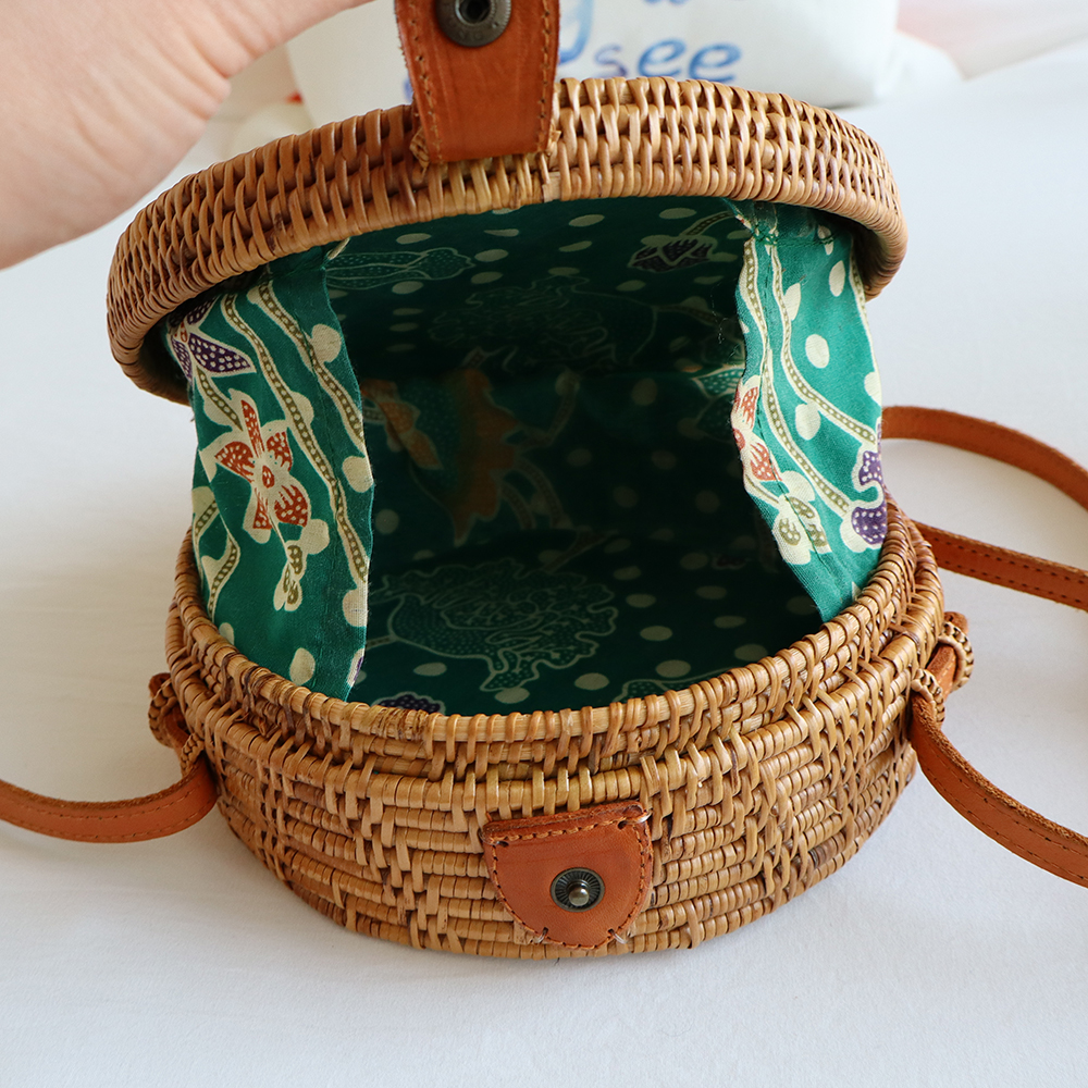 Handwoven Round Rattan Shoulder Bag - photo 3