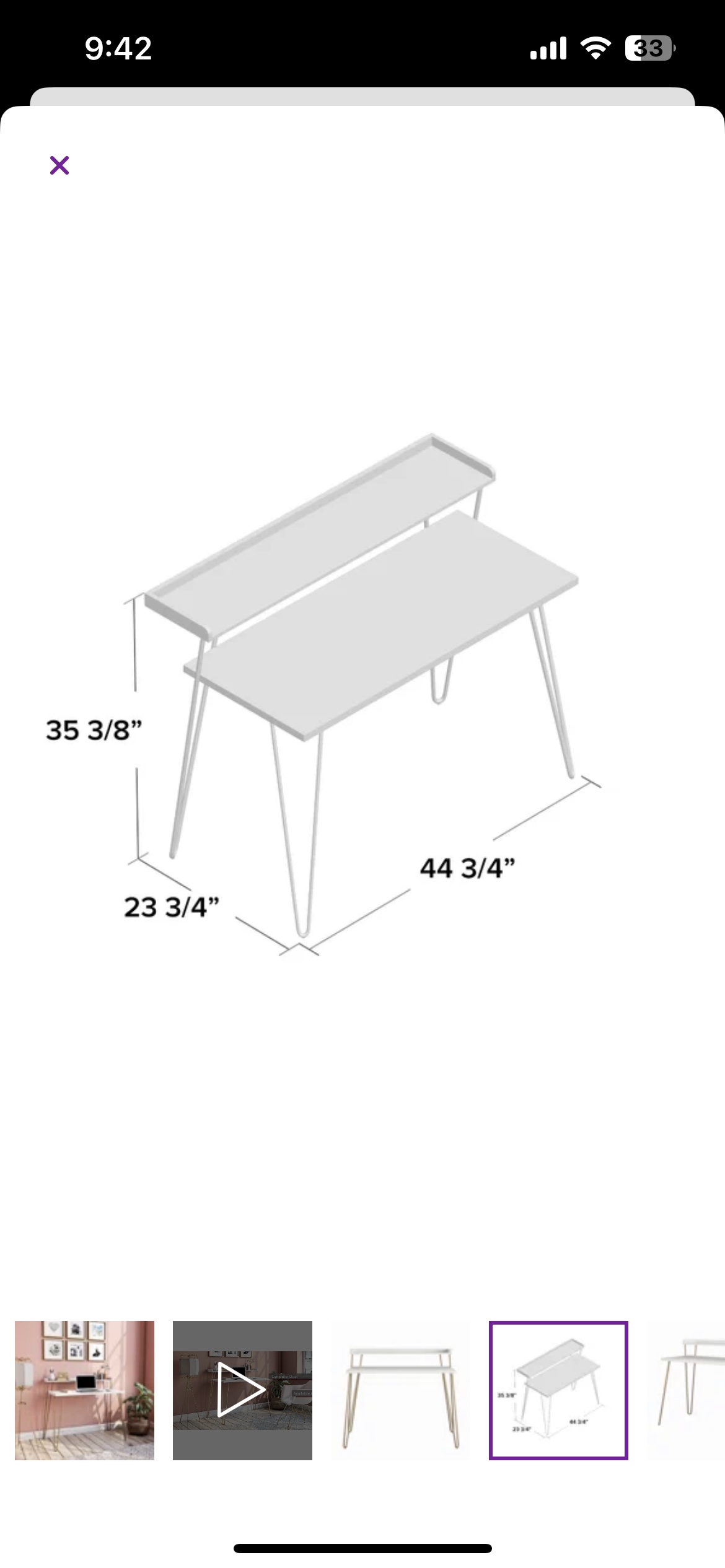 White and gold desk - photo 2
