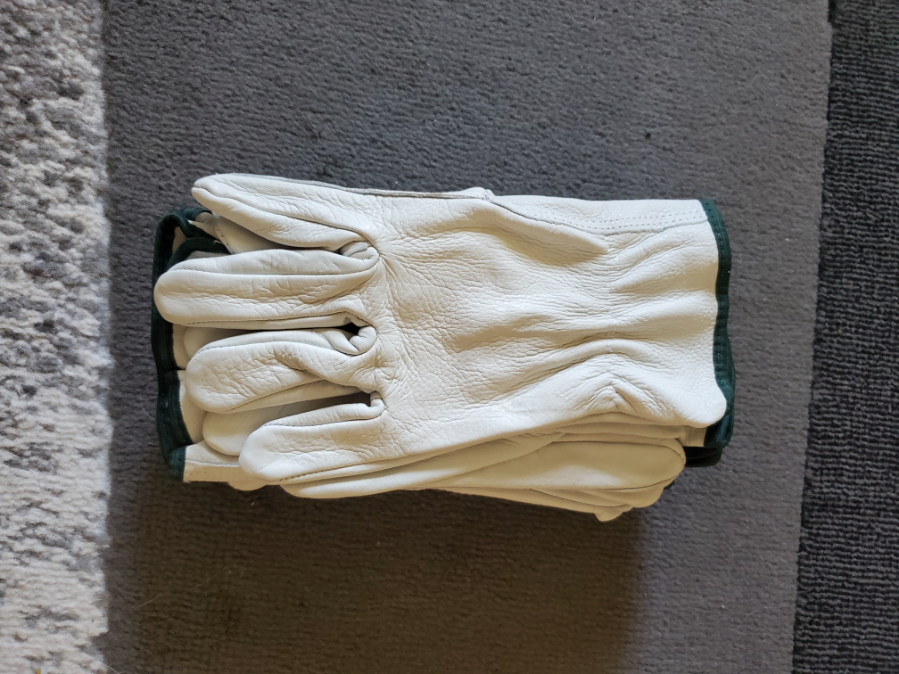 7 pairs of leather work gloves size large thumbnail