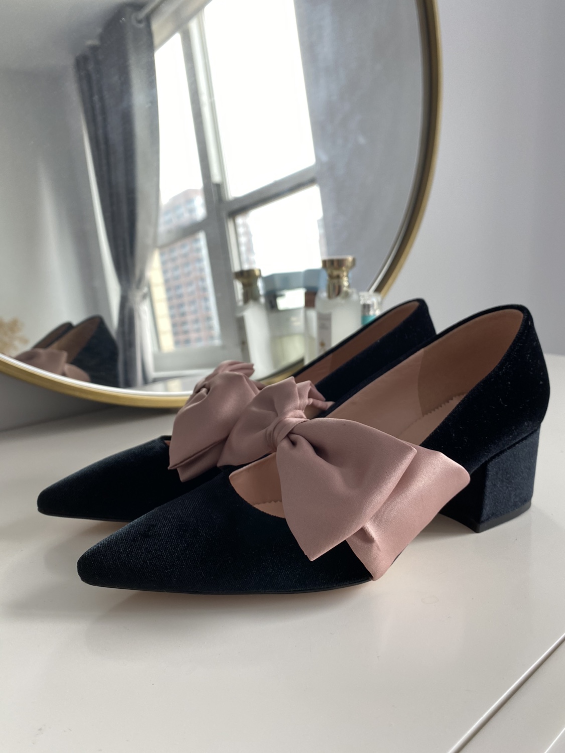 *New* J.CREW  Black Laney Velvet Pumps Heels Satin Bow Size 6