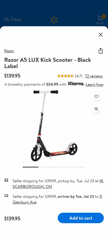 razor black label A5 lux kick scooter