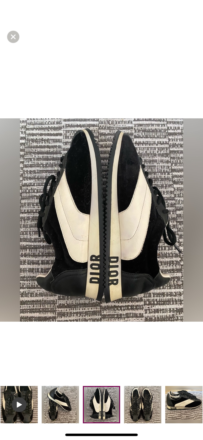 Dior Black/White Leather Diorun Sneakers - photo 3