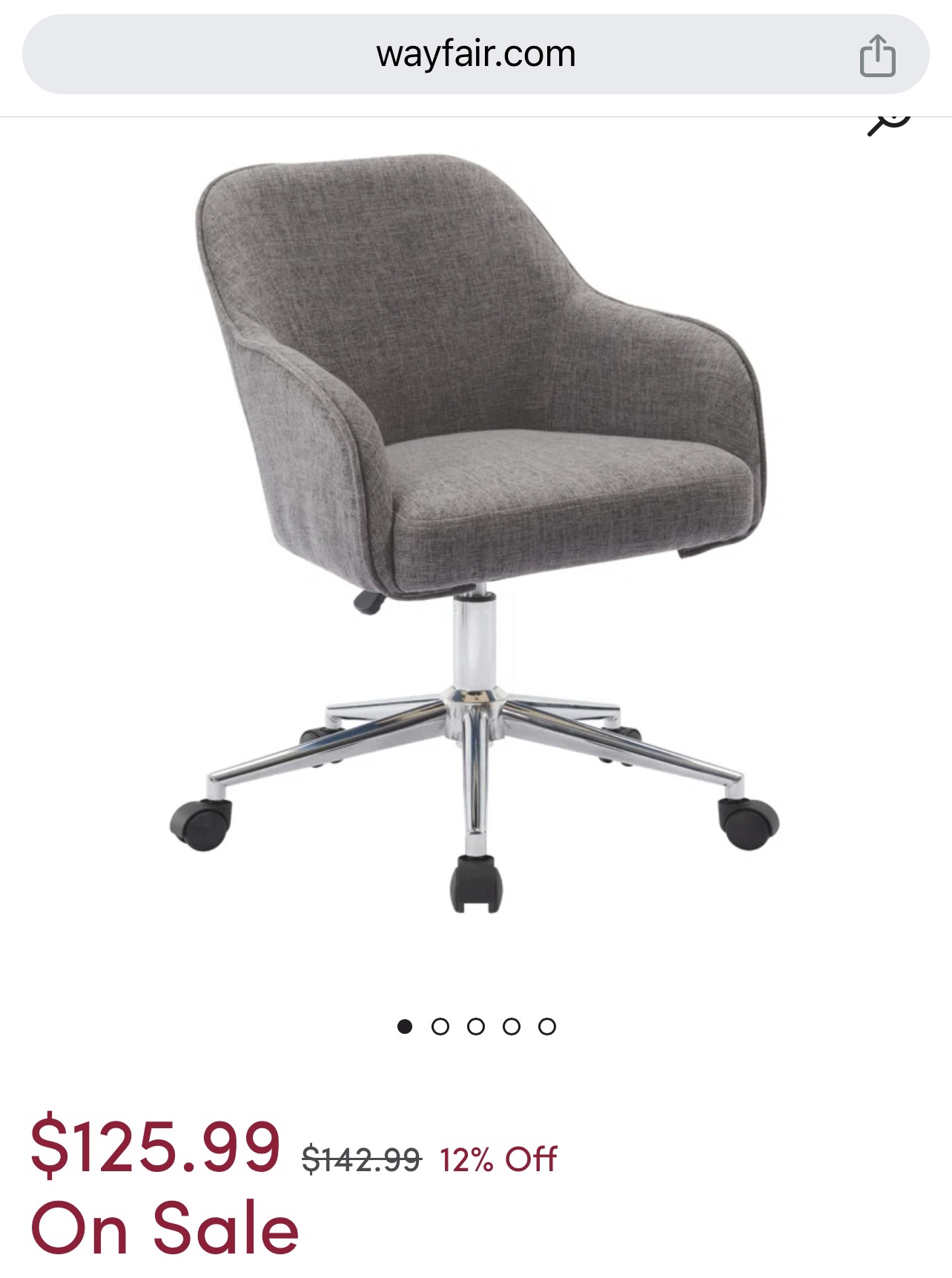 Alcaraz Fabric Office Chair with Chrome Base