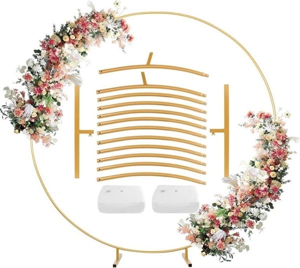 New Snowtaros 6.6FT Round Backdrop Stand, Balloon Arch Stand