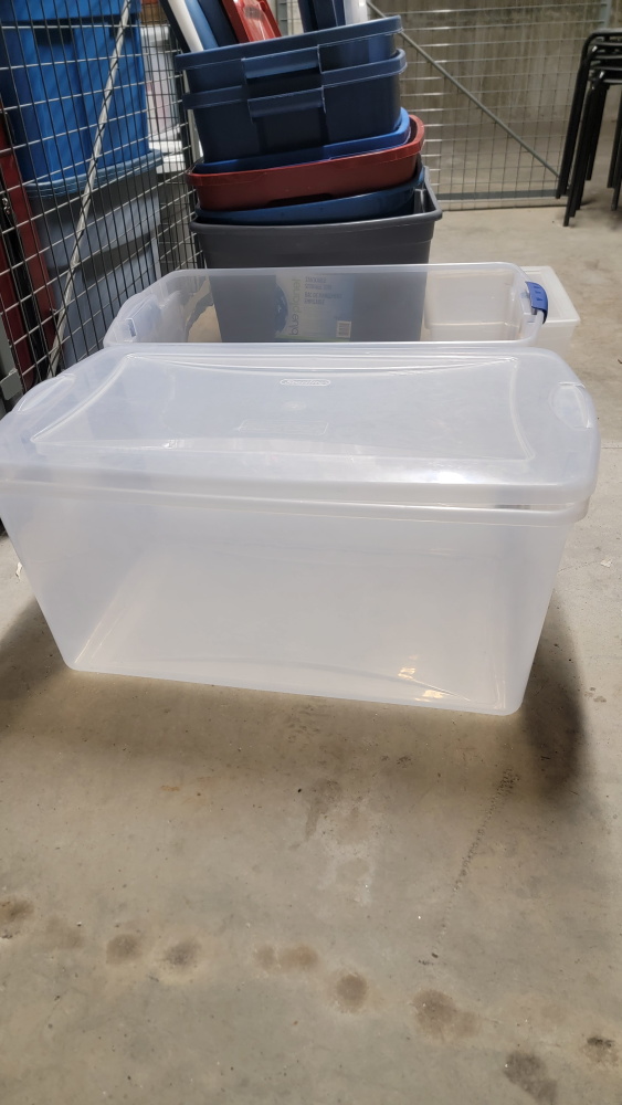 Storage tote bins plastic moving boxes with lids - photo 2