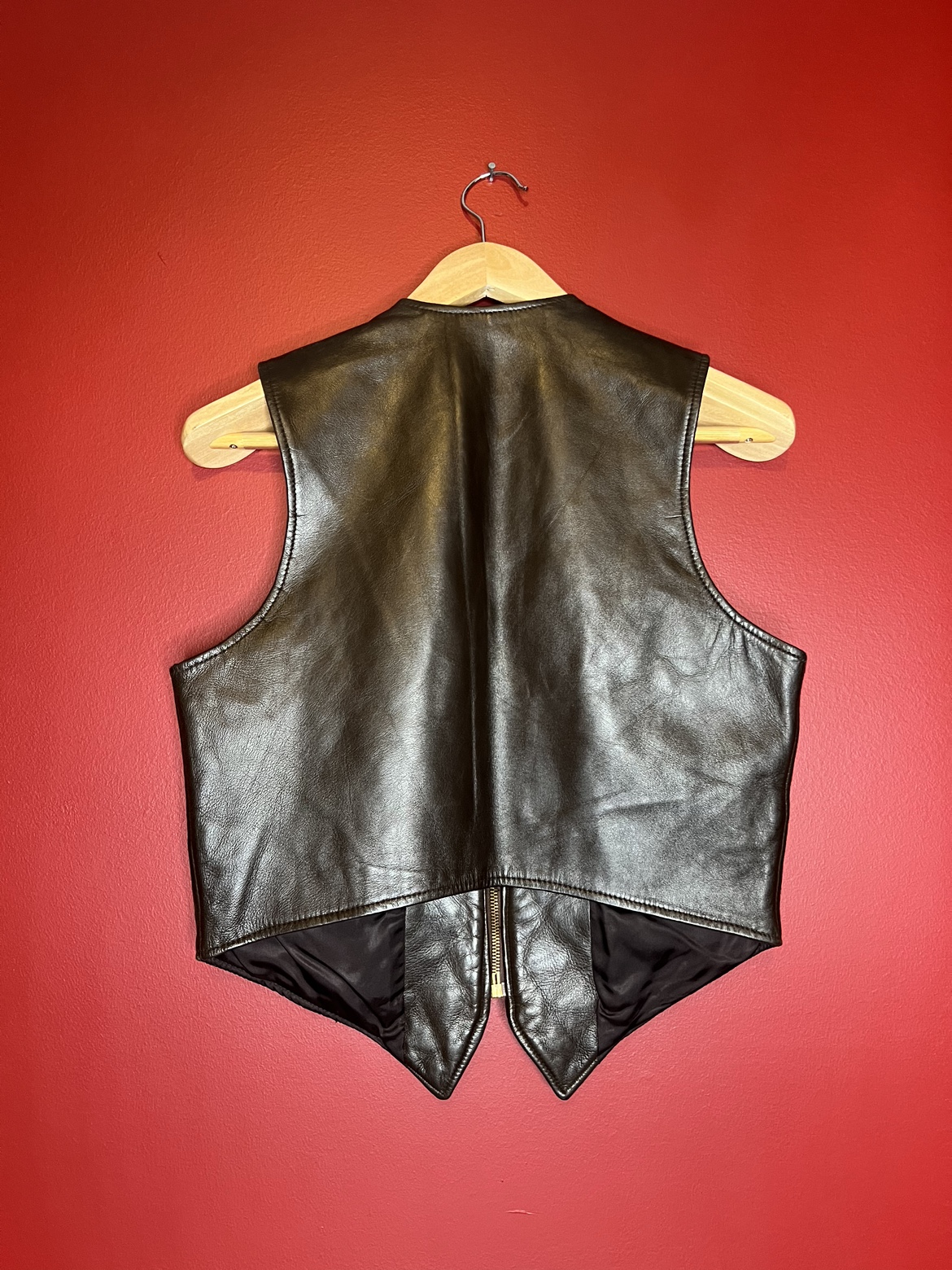 Deep brown QUILTED leather vest! Made in the USA! - photo 5