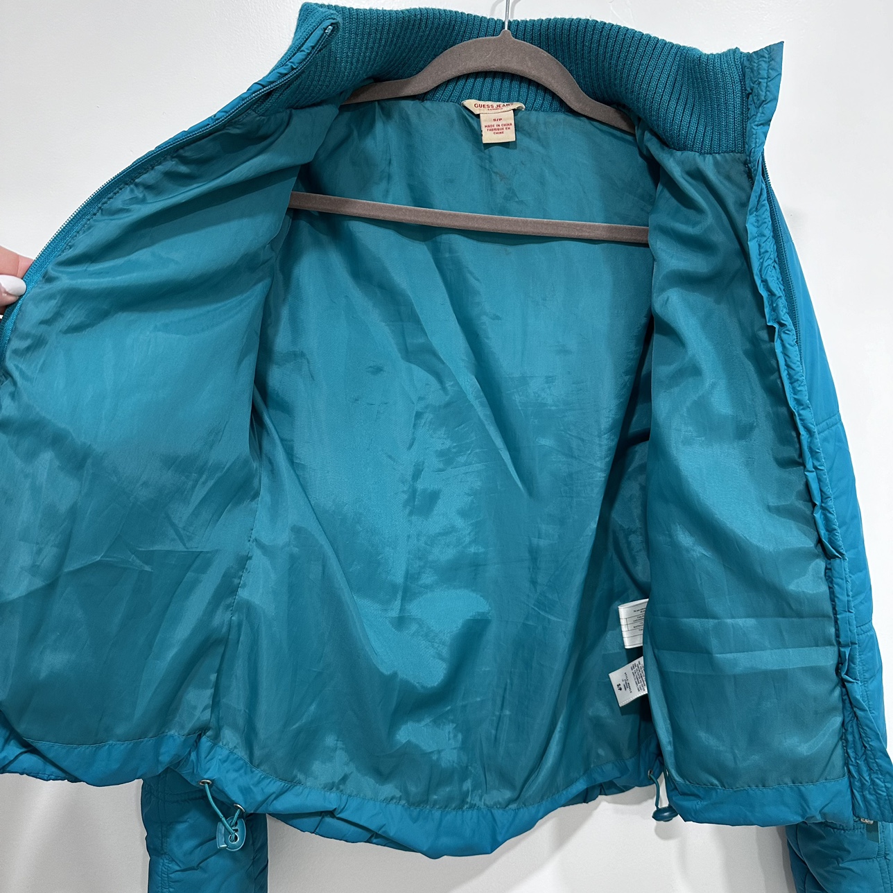 Guess teal coloured jacket image indicator(3)