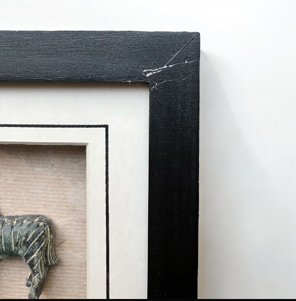 Set of 3 Shadow Box Pictures Giraffe Zebra Elephants Wood Carved image indicator(8)