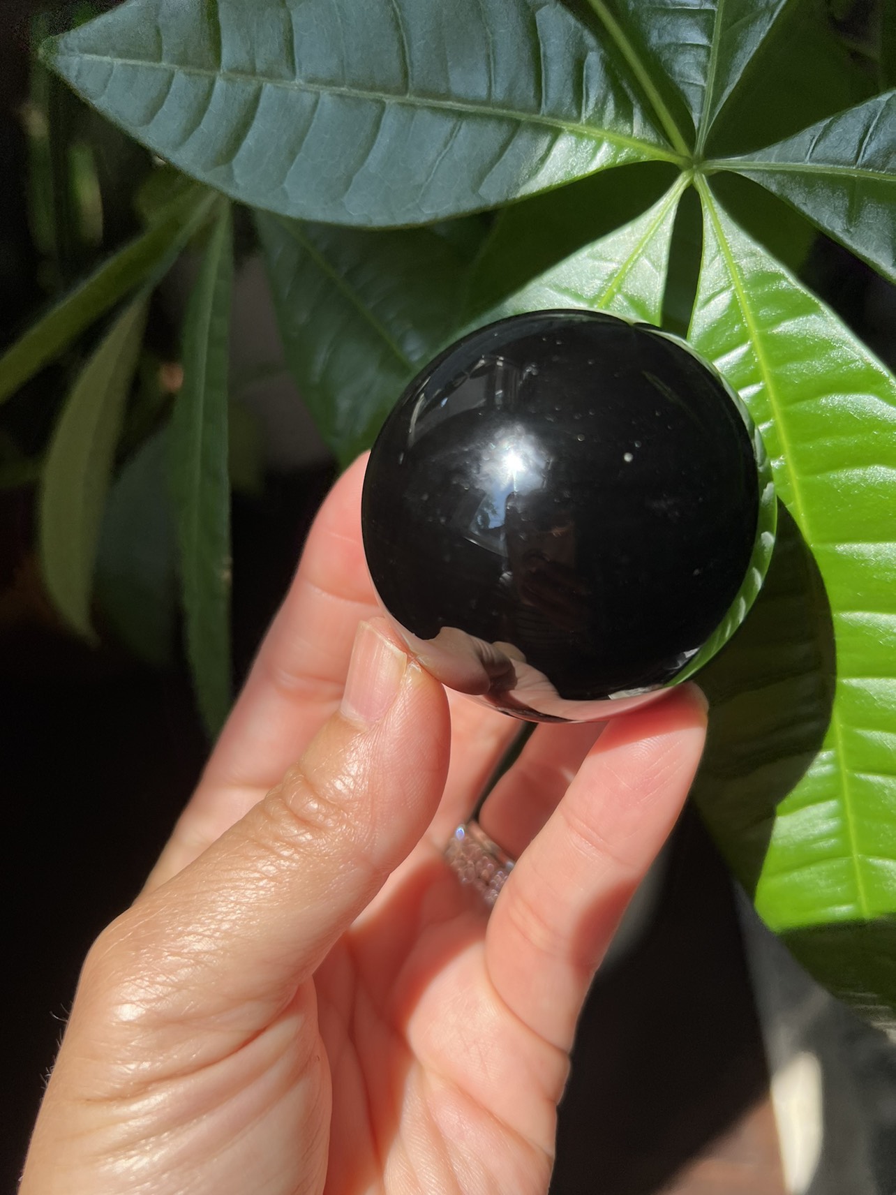 Rainbow obsidian sphere (n) | crystal image indicator(6)