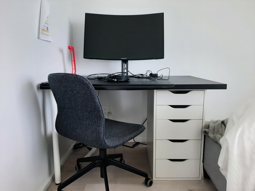 Office table with drawers with chair