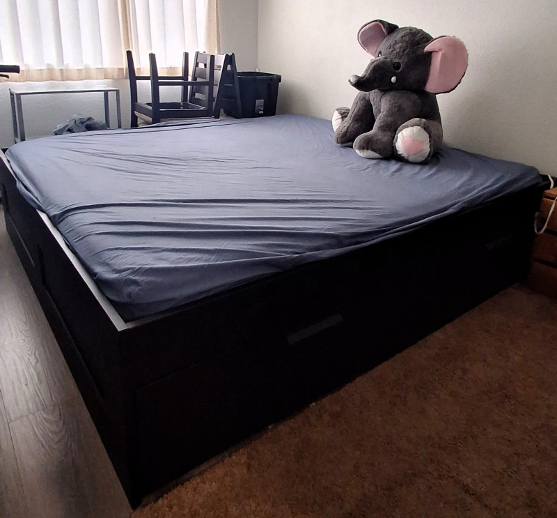 🛏️ IKEA MALM King Bed with Storage - 1 Week Old, Must Sell! 🛏️ image indicator(5)