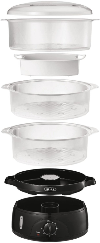 Bella - 9.5-Qt. 3-Tier Food Steamer - photo 4
