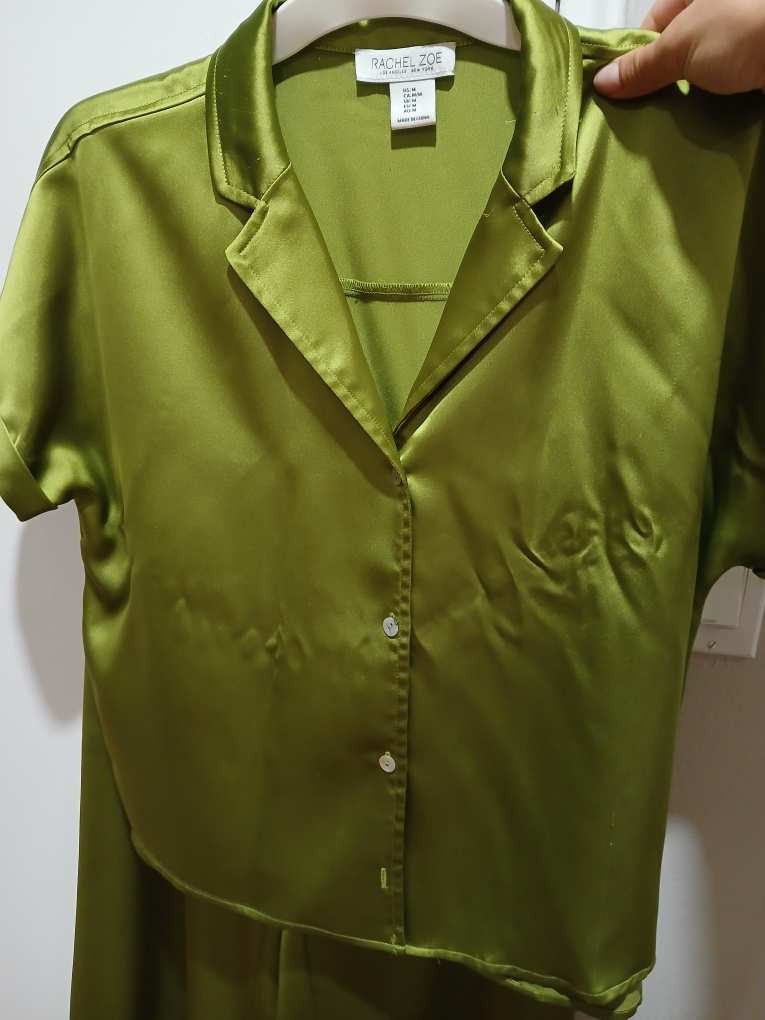 green silk Rachel Zoe Pant set - photo 2