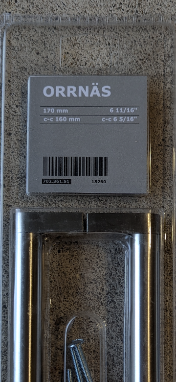 IKEA ORRNAS 170mm -6 11/16" Stainless Steel Handles - photo 4
