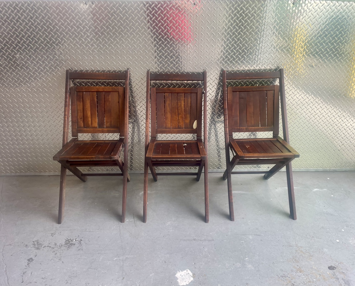 Vintage Simmons Company Antique Wooden Slats Folding Chair - photo 2