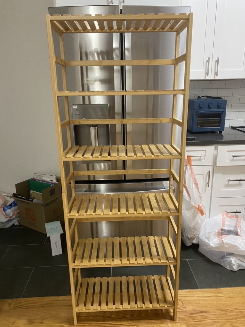 6-tier bamboo shelf