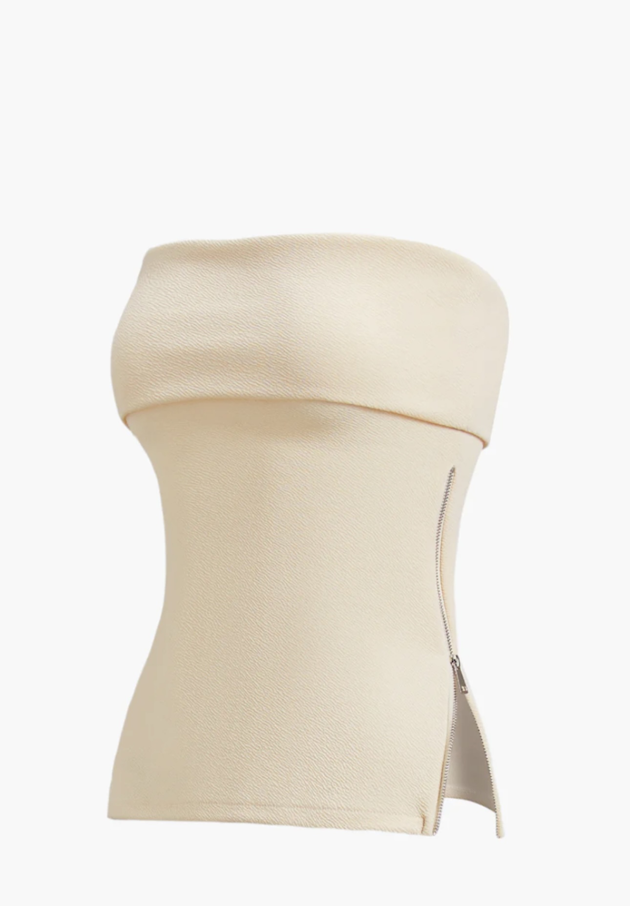 Commense Zip Down Overfold Strapless Tube Top image indicator(2)