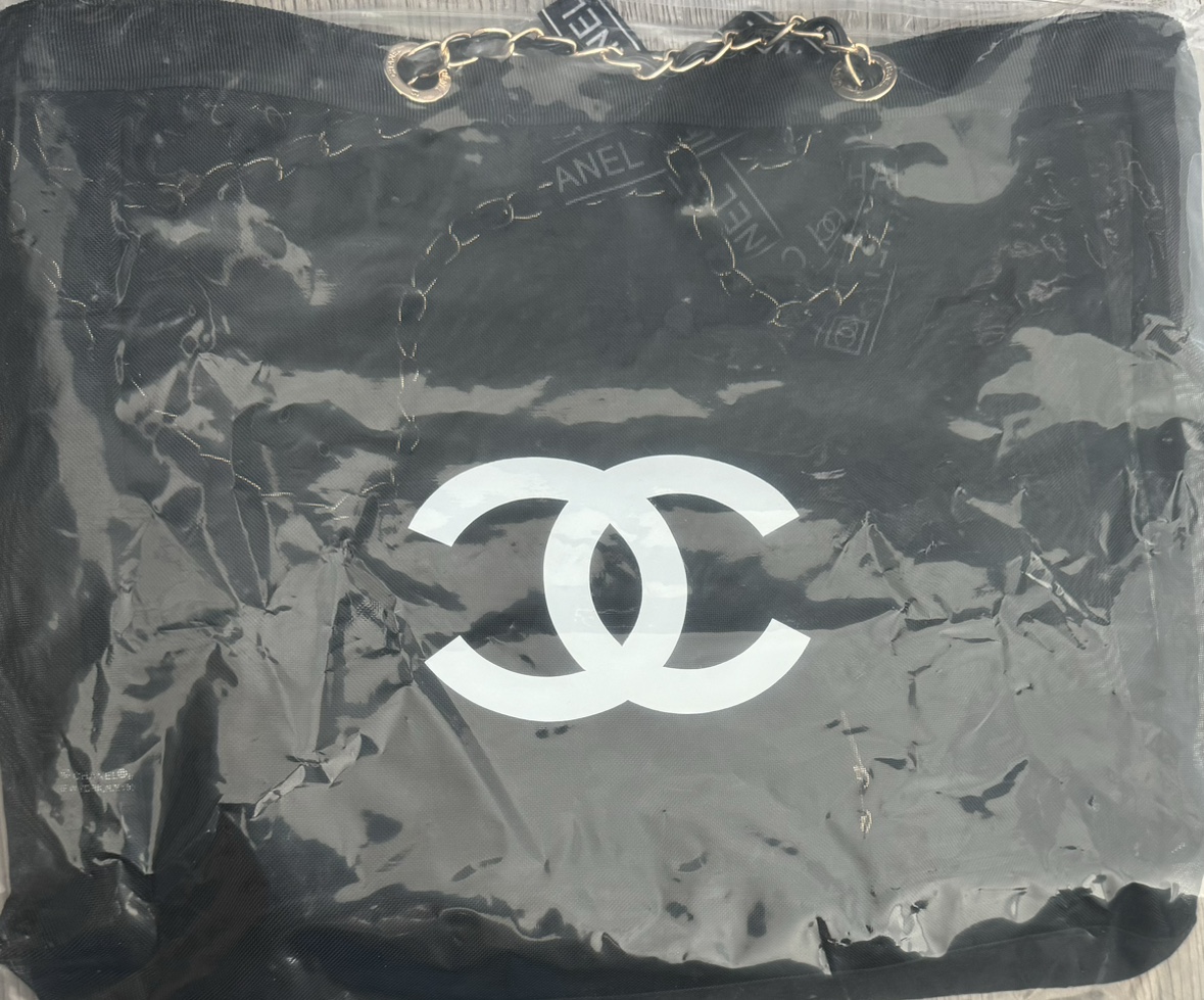 Chanel Beauty VIP Black Mesh Tote Bag & Cosmetic Pouch image indicator(10)