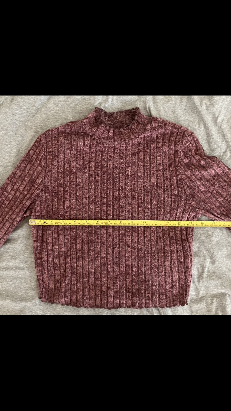 Women’s Shein Purple Long Sleeved Ribbed Crop Top Size M👚💜🩷 image indicator(3)