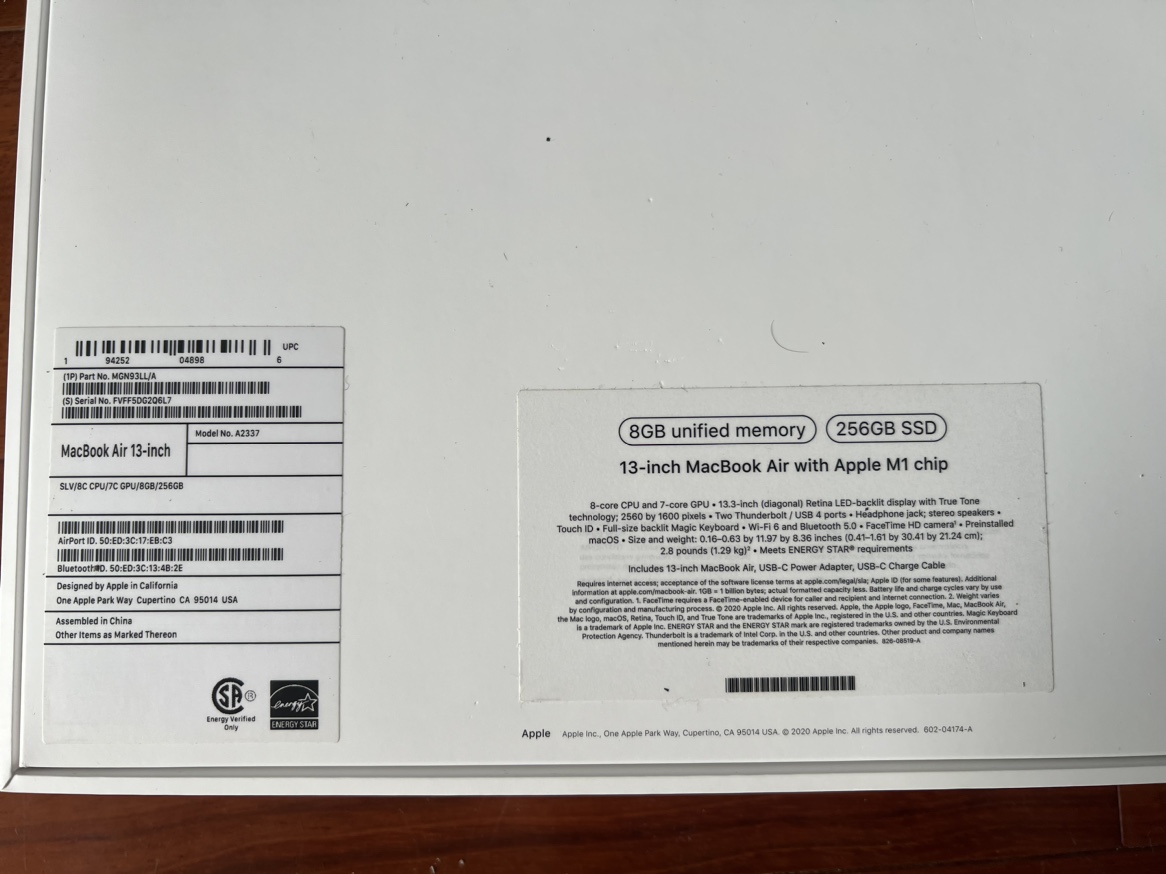 M1 Macbook Air 256GB Silver - photo 3