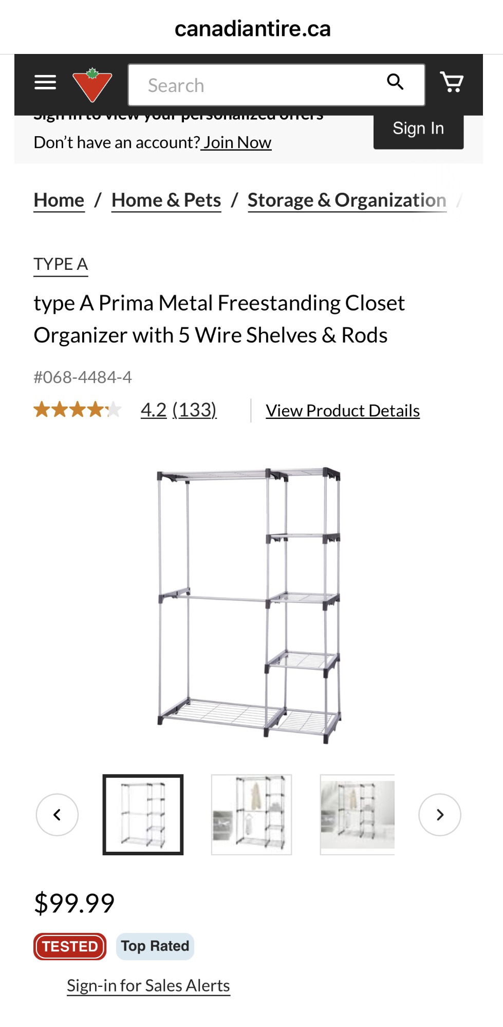 Type A Prima metal freestanding closet organizer image indicator(3)